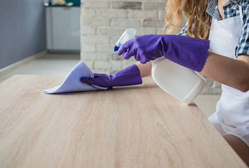 a counter cleaning in a Mount Kisco NY house house cleaner