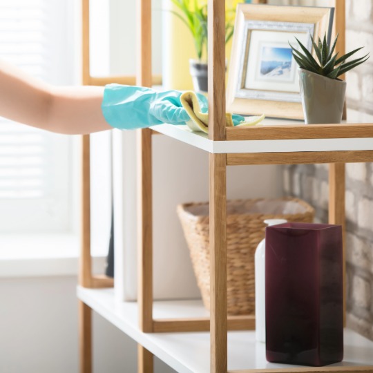 cleaning shelves at a house in dover ma
